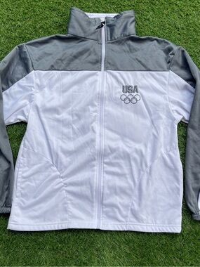 SAS White and Gray USA Olympic Zip Jacket
